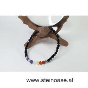 Armband Chakra & Onyx facet. 4mm